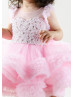 Pink Pearls Embellished Ruffle Tulle Flower Girl Dress Pink Pearls Embellished Ruffle Tulle Flower Girl Dress